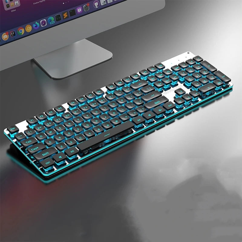 Metal Chassis Keyboard And Mouse Set Ultra-Thin Wireless Mechanical — Matte Black | KIMLUD