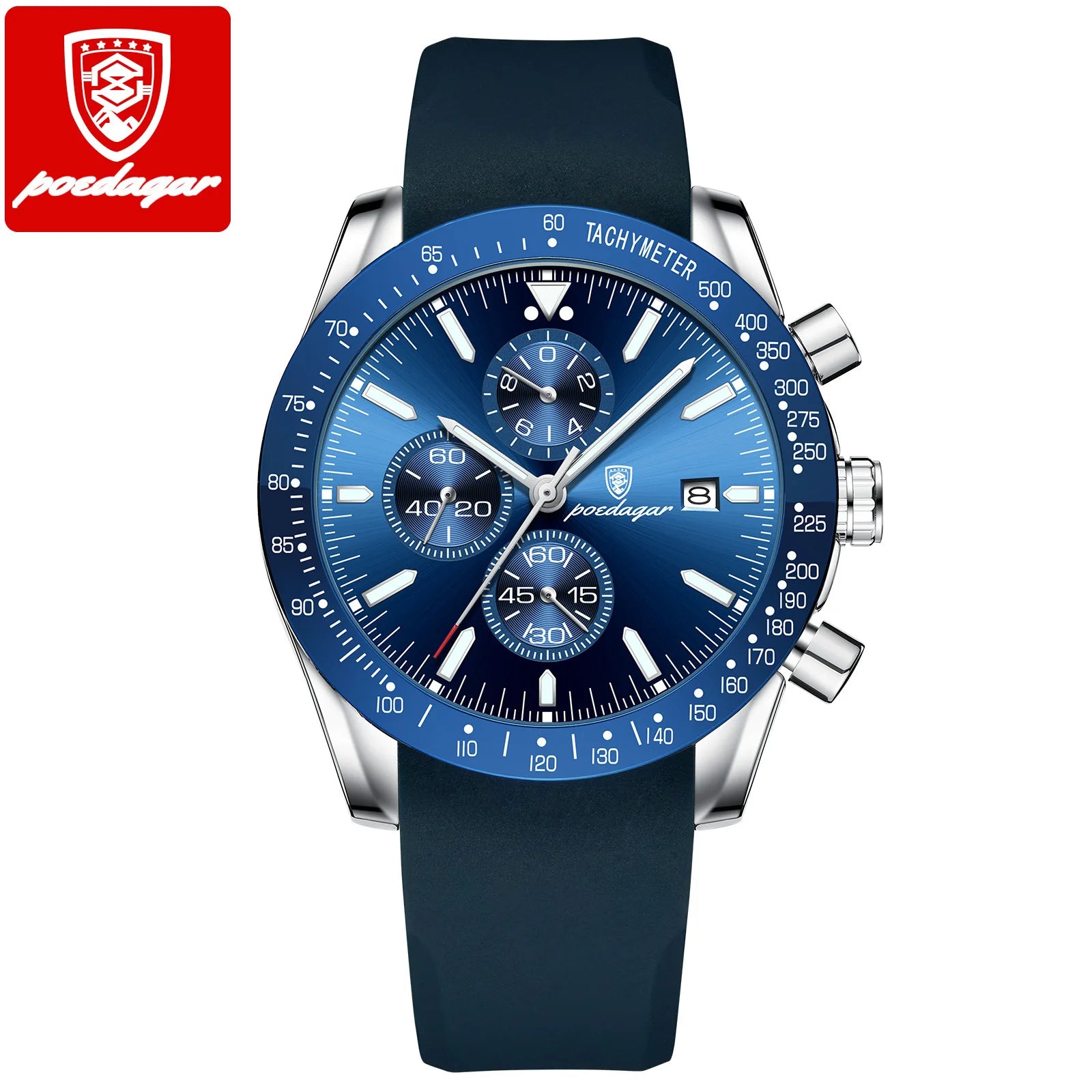 Poedagar 988 P988 Men's Chronograph Quartz Watch Luxury Waterproof Luminous Business Wristwatch for Men Montre Relojes Homme Uhr
