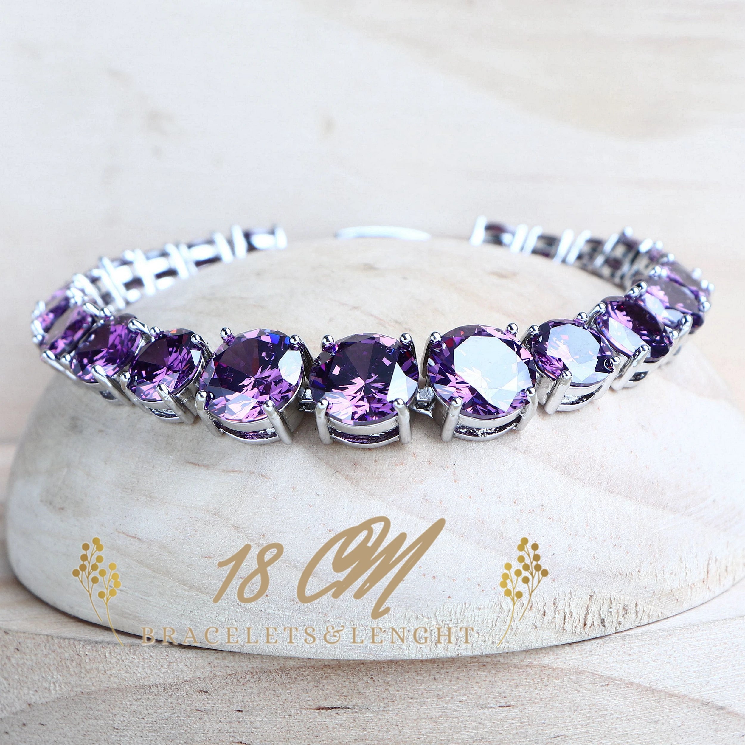 Sterling Silver Jewelry Set Bridal — Purple | KIMLUD