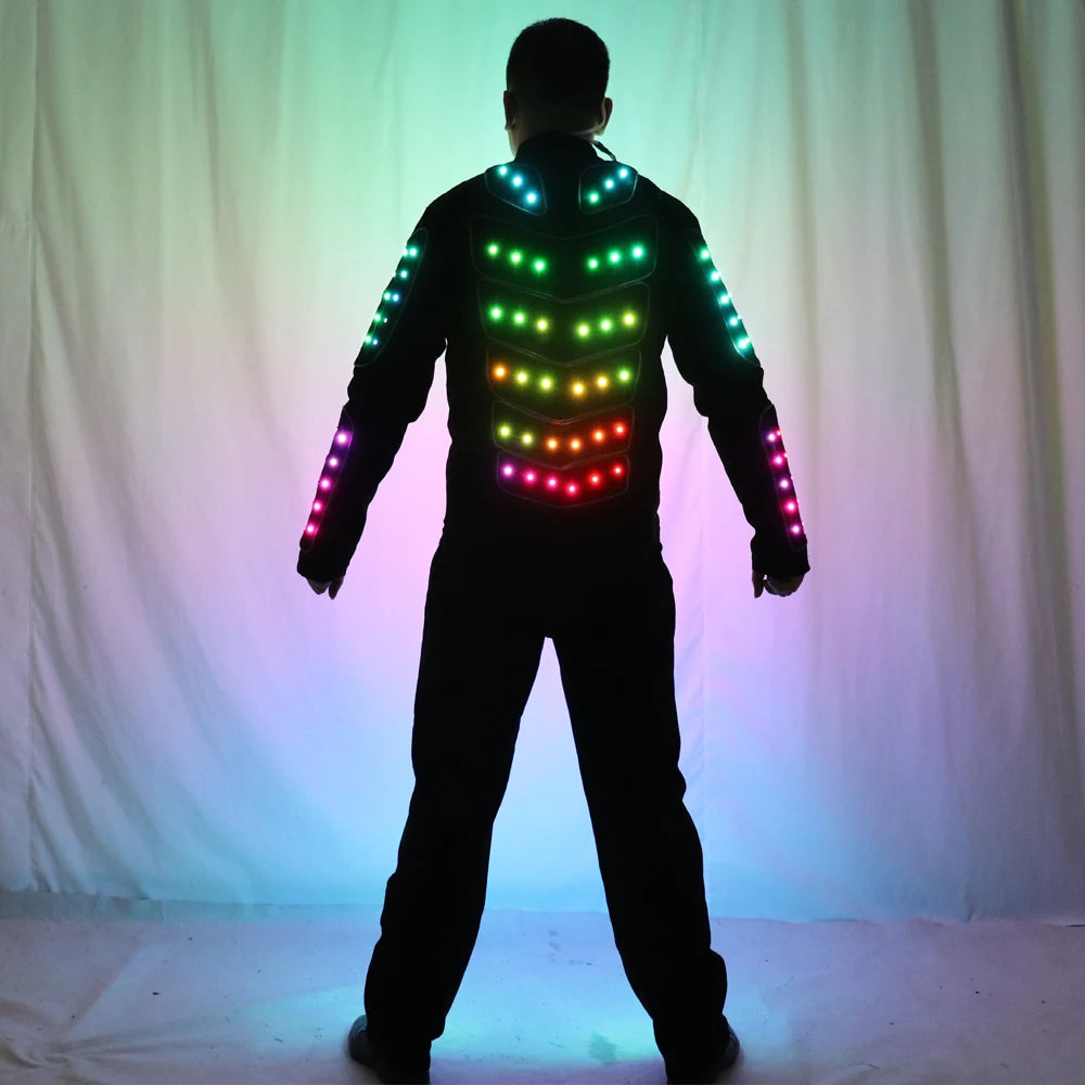 LED Robot Costume Tron RGB Light Up Jacket | KIMLUD