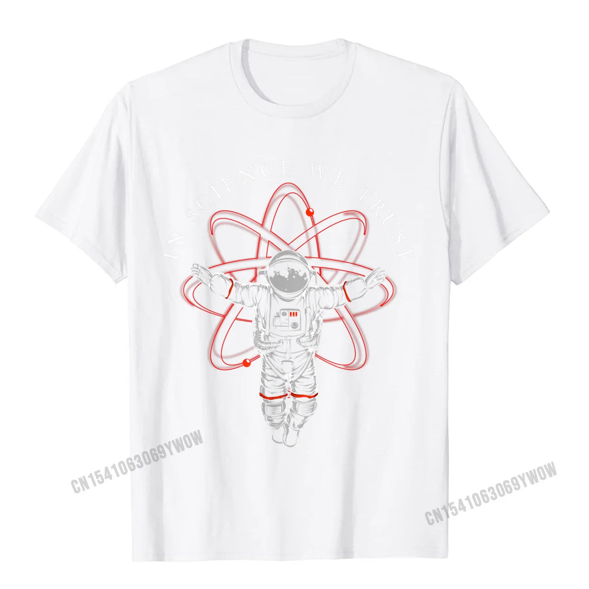Men's T-Shirt – In Science We Trust Astronaut Print – Cotton Black | KIMLUD