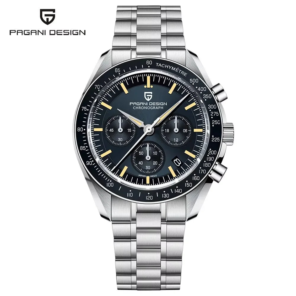 New Version PAGANI DESIGN 1701 Luxury Men Quartz Chronograph Wrist Watches VK63 Movement Stainless Steel Sport Waterproof Clock