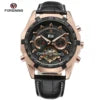 Leather Mechanical Tourbillon Watch — Black | KIMLUD