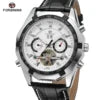 Leather Mechanical Tourbillon Watch — Black | KIMLUD