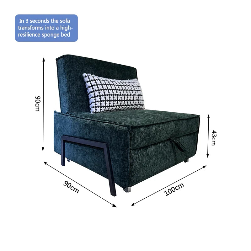 Convertible Sofa Bed Foldable for Small Spaces — Emerald | KIMLUD