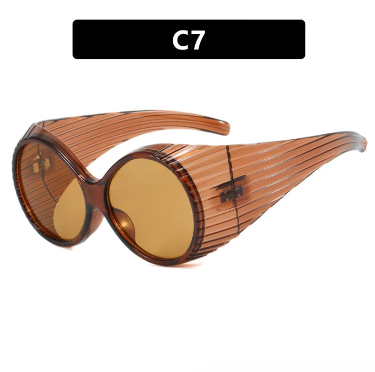 PC Thick Frame Round Sunglasses Solid — Black | KIMLUD