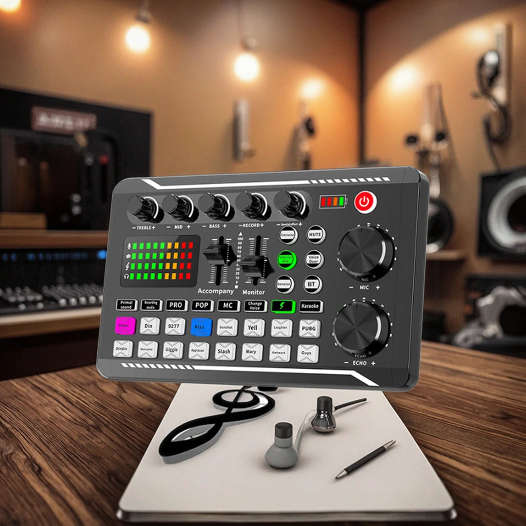 Studio Audio Sound Mixer Board Portable Digital DJ Mixing Console USB Mixer Audio Interface Mixing Boards for Studio Recording