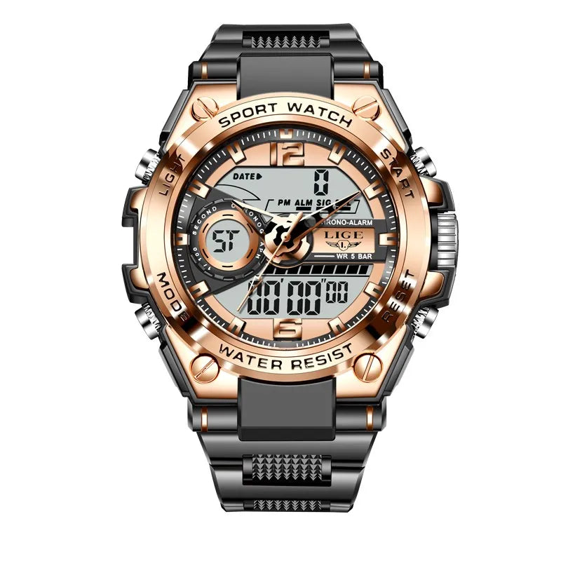 Digital Military Solid Quartz Watch — Black | KIMLUD