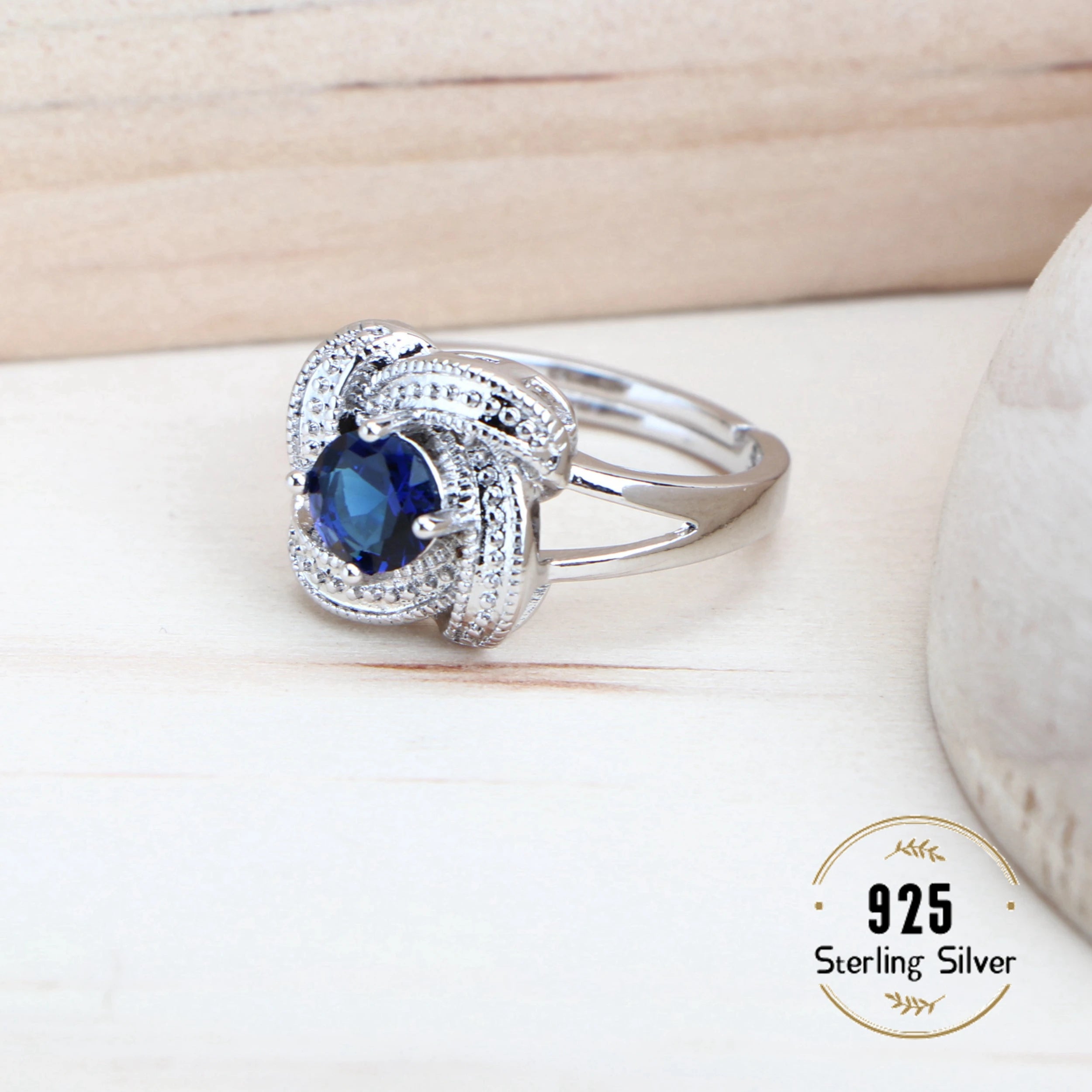 Sterling Silver Jewelry Set Blue Zirconia — Blue | KIMLUD