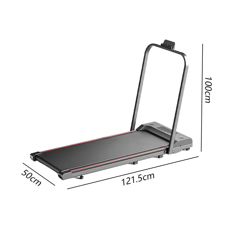 Foldable Treadmill With Handle Bar — Black | KIMLUD