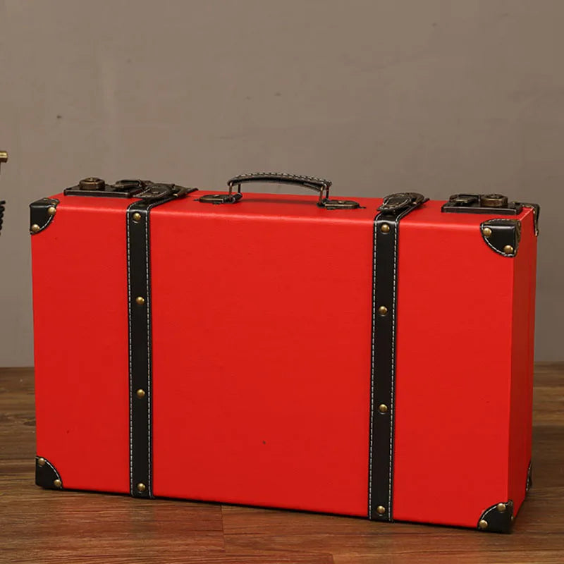 Luxurious Vintage Trunk Suitcases Leather — Brown | KIMLUD