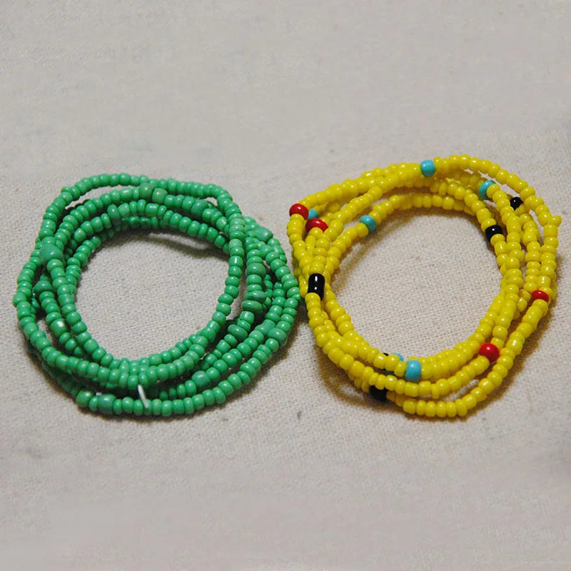 Acrylic Waist Bead Set Two-Piece — Multicolor | KIMLUD
