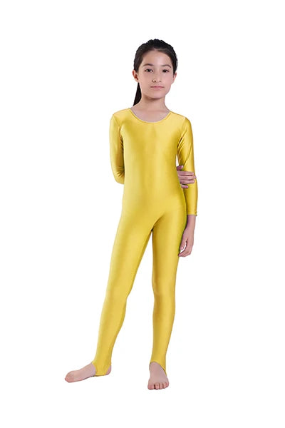 Unitard - Long Sleeve - Nylon Elastane - Children's | KIMLUD