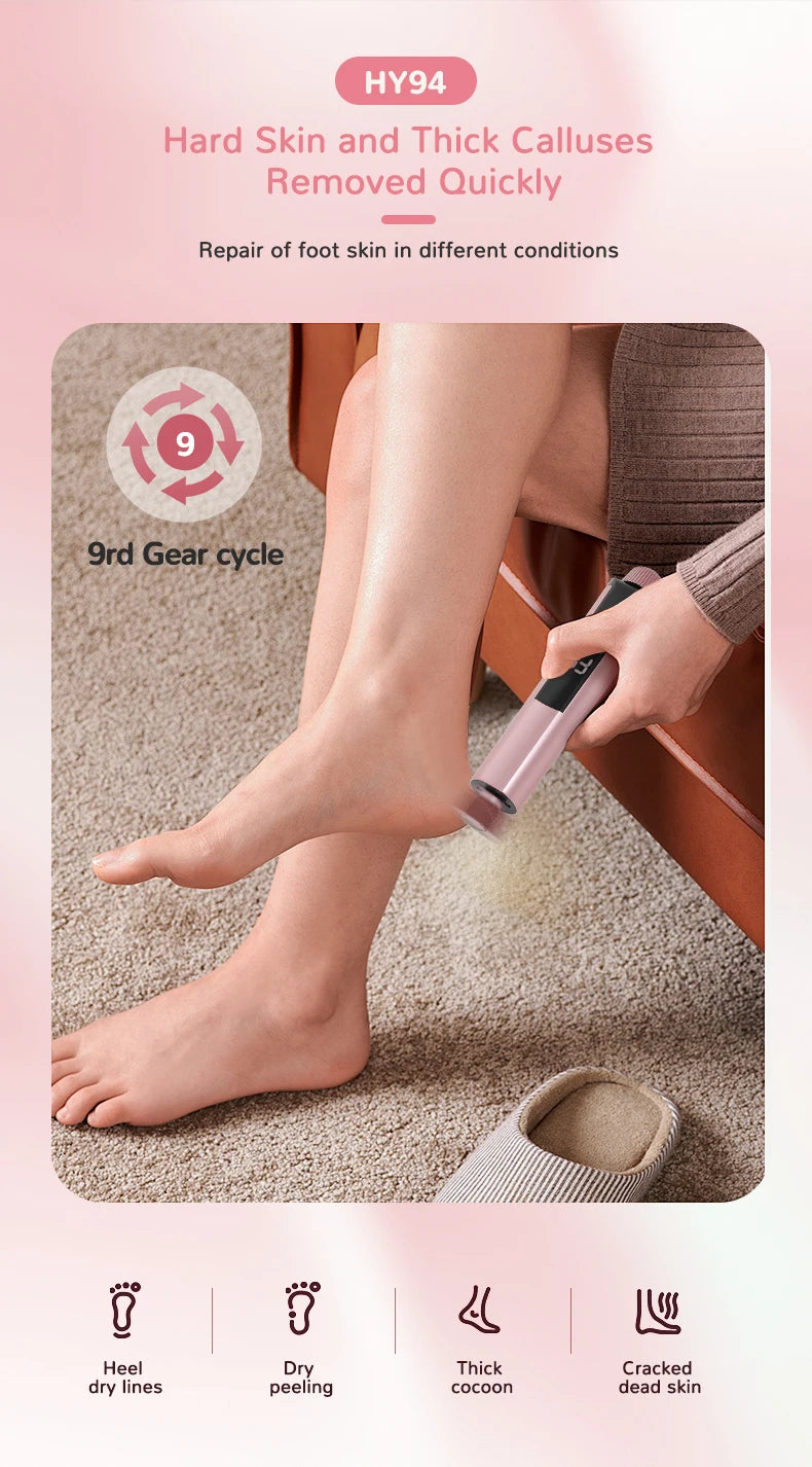 2 In1 Foot Care File Electric Foot Callus Remover Leg Heels Remove Dead Skin Pedicure Tool Set and Replacement Sandpaper New