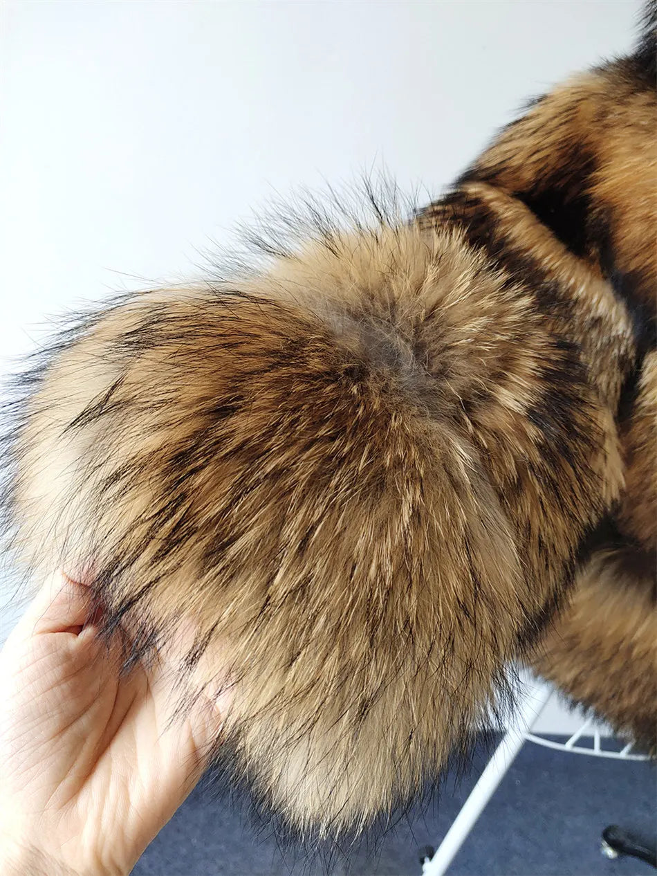 KIMLUD, 2024 maomaokong Super Hot Winter Women Luxury Thick Real Raccoon Fur Coat Natural Fox Fur Jacket Plus Size Jackets Female Vest, KIMLUD Womens Clothes