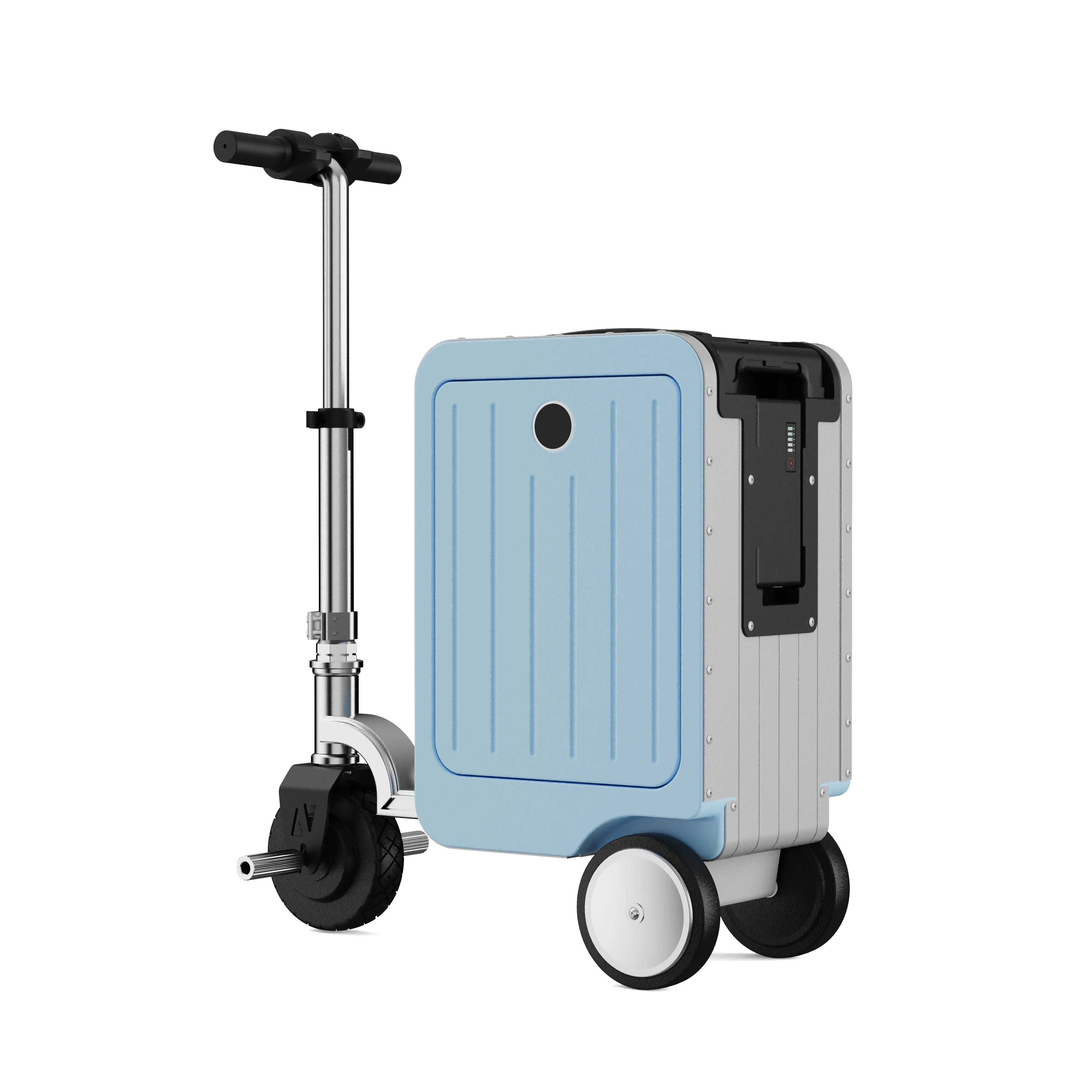 Smart ABS Luggage 20-Inch With Electric Compartment — Black | KIMLUD