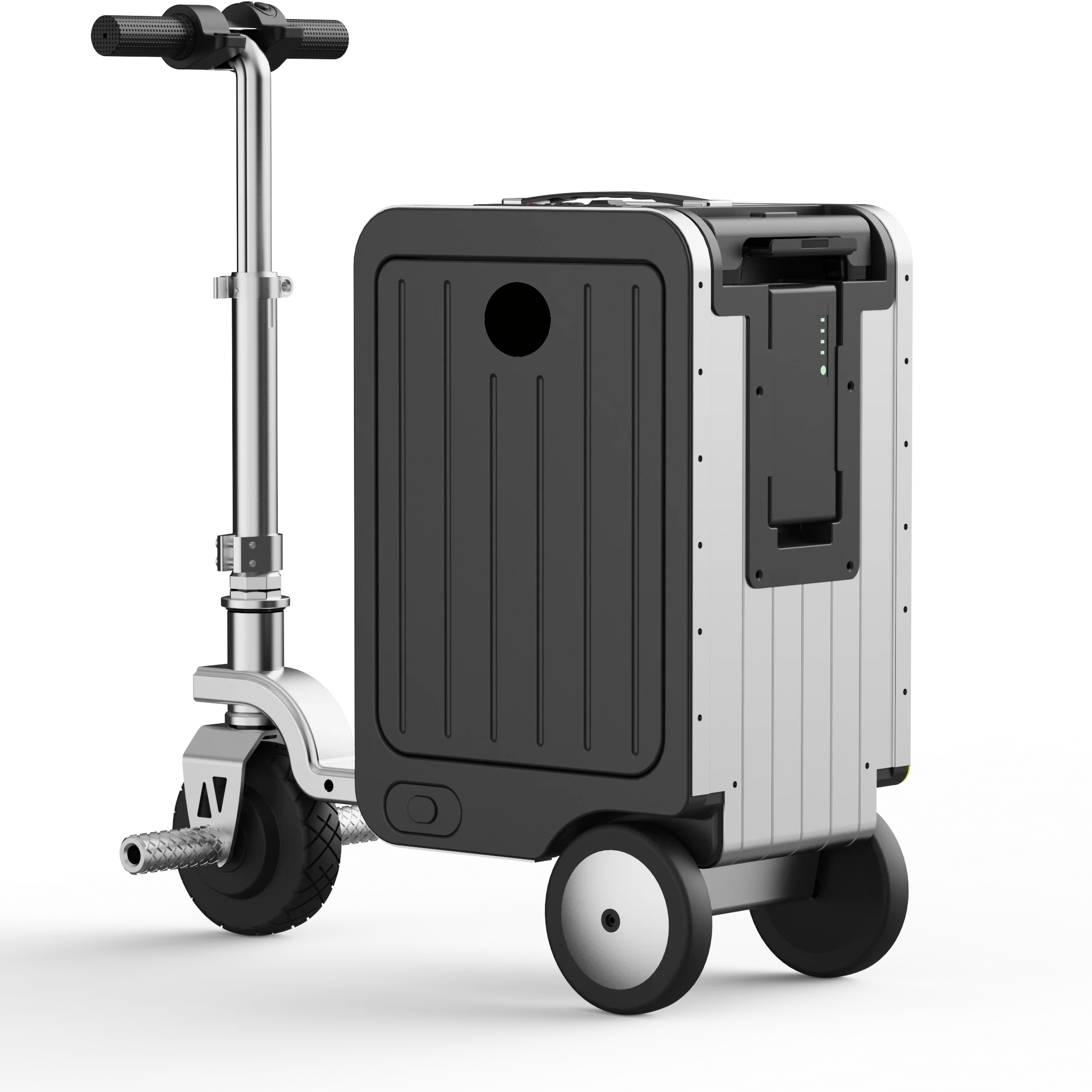 Smart ABS Luggage 20-Inch With Electric Compartment — Black | KIMLUD