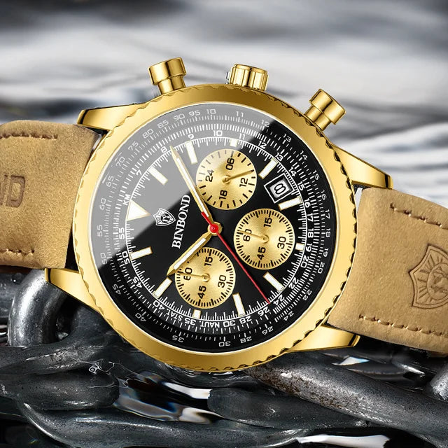Binbond B6606 6606 Fashion Business Sports Luminous Classic Quartz Watch 30M Waterproof Calendar Creative Clock Men's Wristwatch