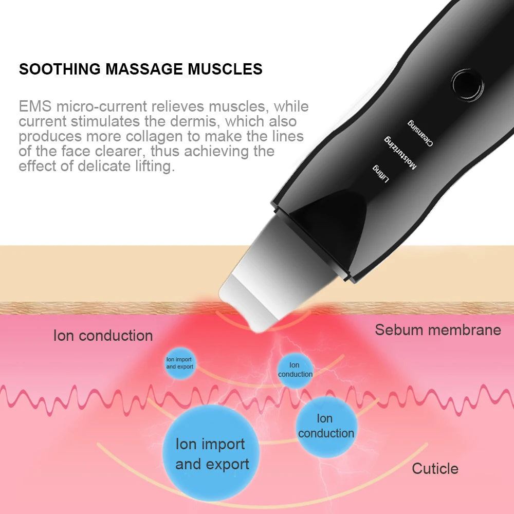 Acrylic Facial Scrubber Vibration Deep Cleansing — Black | KIMLUD