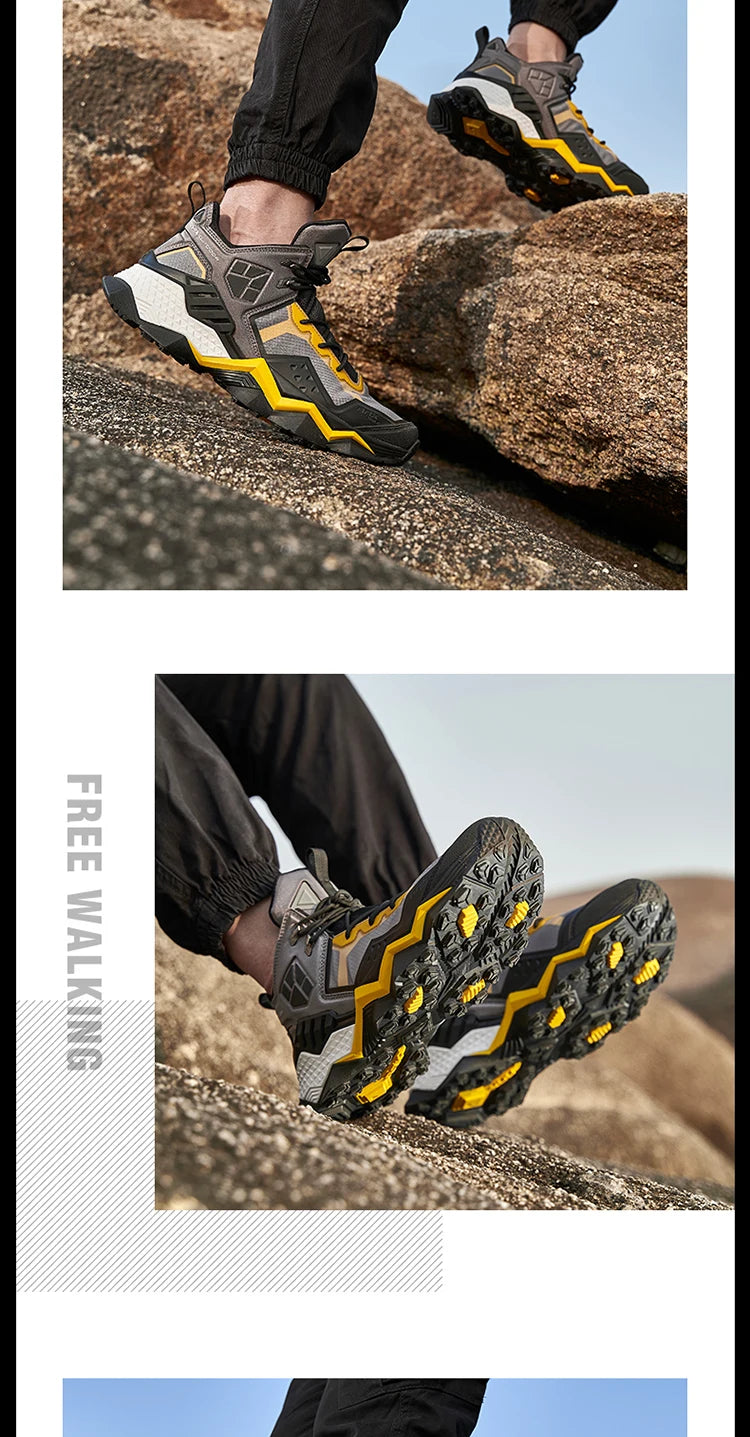 Waterproof Nylon Hiking Shoes Breathable — Black | KIMLUD
