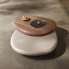 Wabi Sabi Wood Nesting Coffee Table Set Irregular Shape — Walnut | KIMLUD