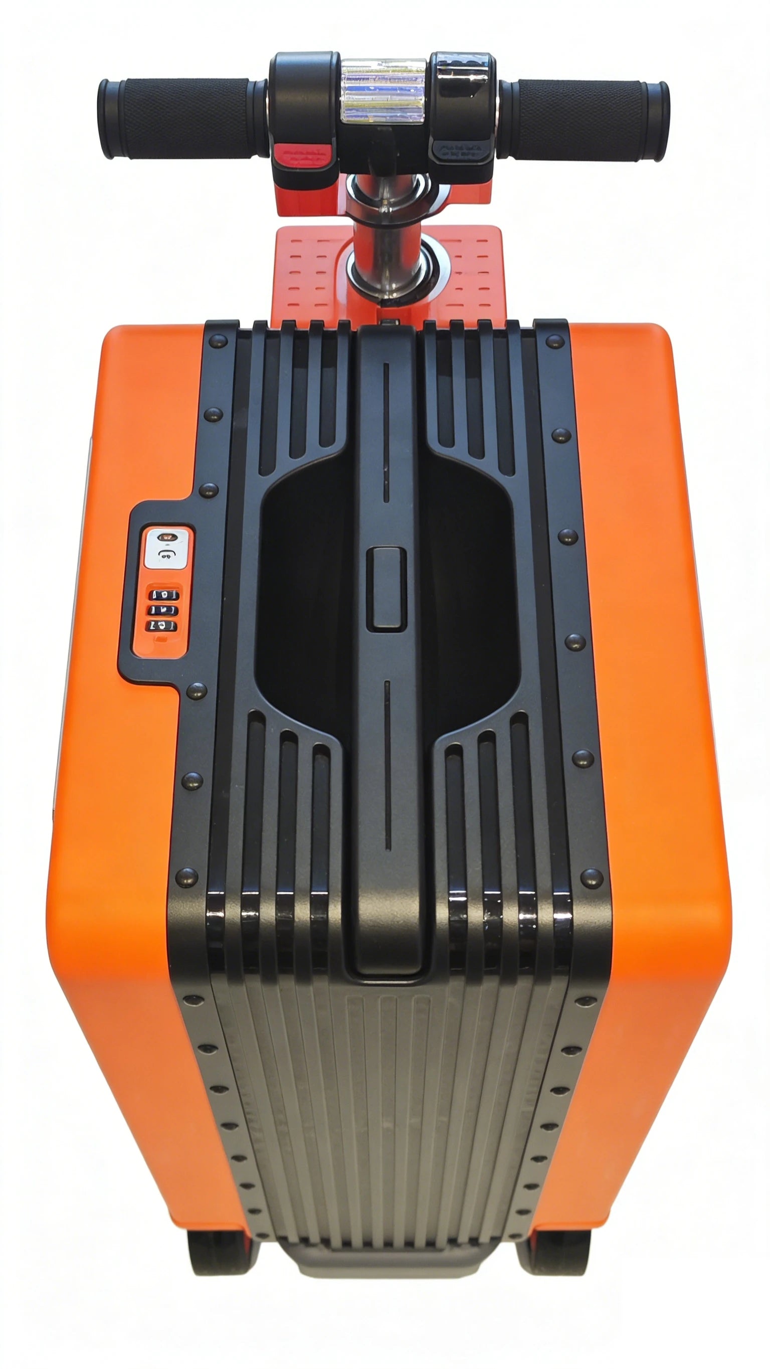 Motorized ABS Exterior Suitcase Telescopic Handle — Bright Orange | KIMLUD