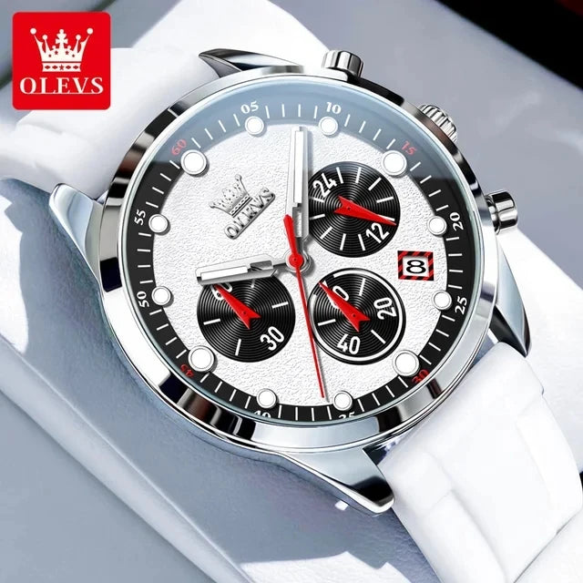 OLEVS 5602 New Fashion Luminous Sports Date Men Watch Silicone Quartz Men's Wristwatch Waterproof Luxury Watches for Man