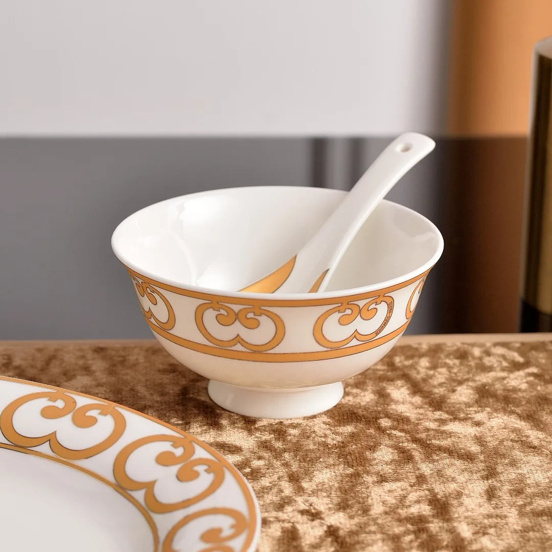 Bone China European Dinnerware Set 58-Piece — White | KIMLUD