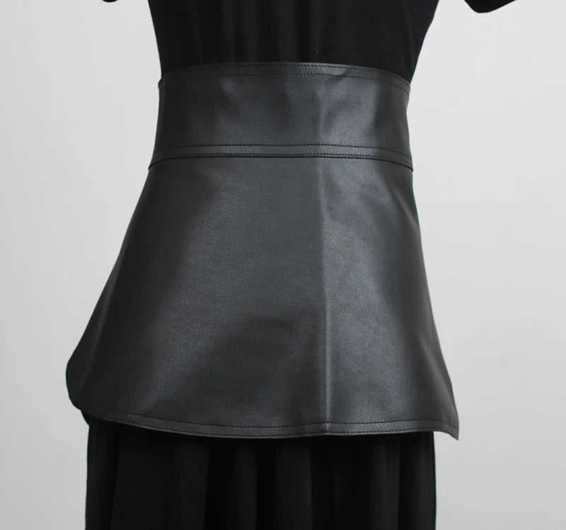 Cummerbund Belt – Wide PU Leather | KIMLUD