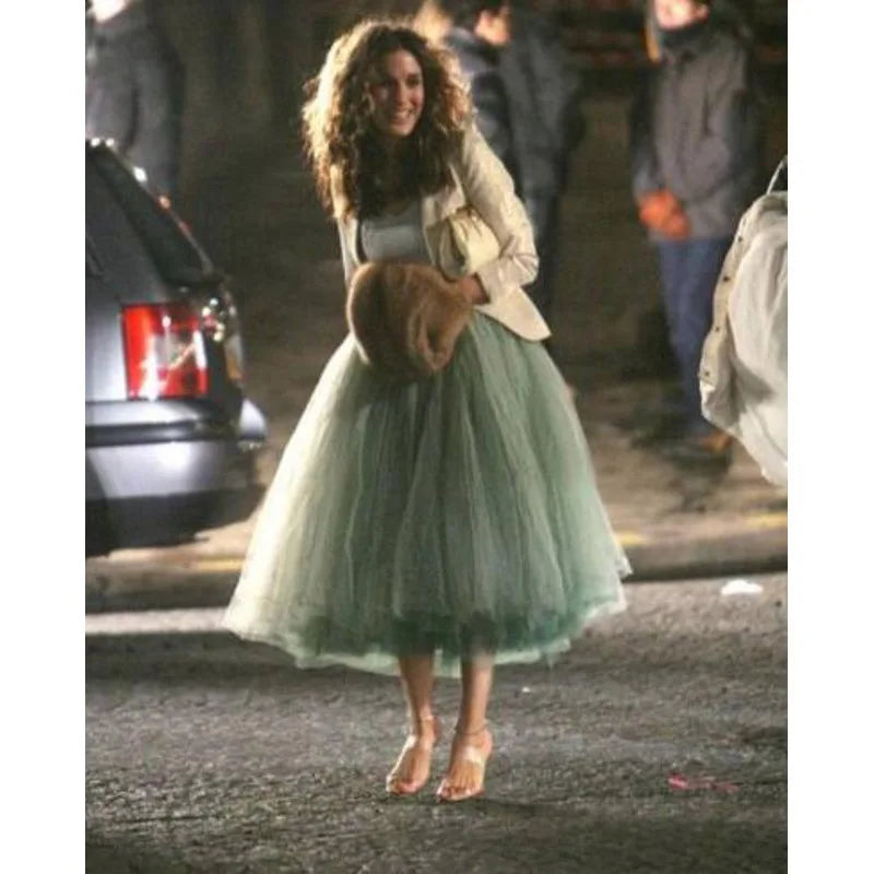 Ankle-Length Tulle Skirt – Puffy – Mesh – Mint Green | KIMLUD