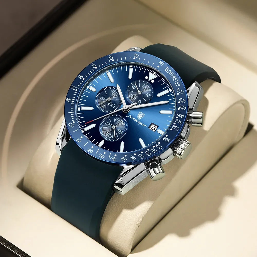 Poedagar 988 P988 Men's Chronograph Quartz Watch Luxury Waterproof Luminous Business Wristwatch for Men Montre Relojes Homme Uhr