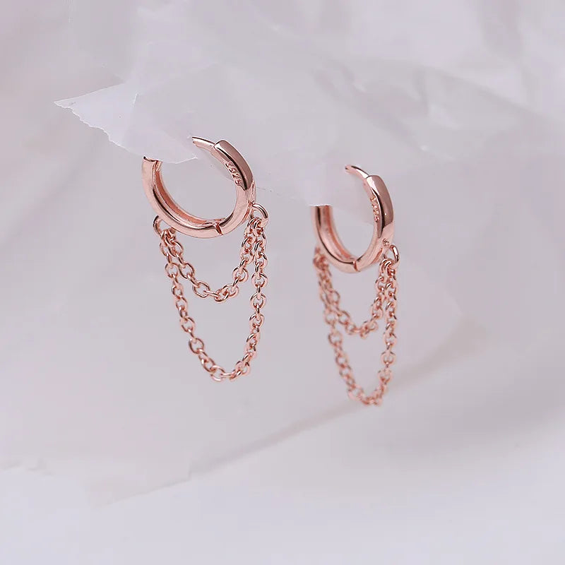 REETI 925 Sterling Silver Earrings for Women Fashion Jewelry Chain Tassel Earring