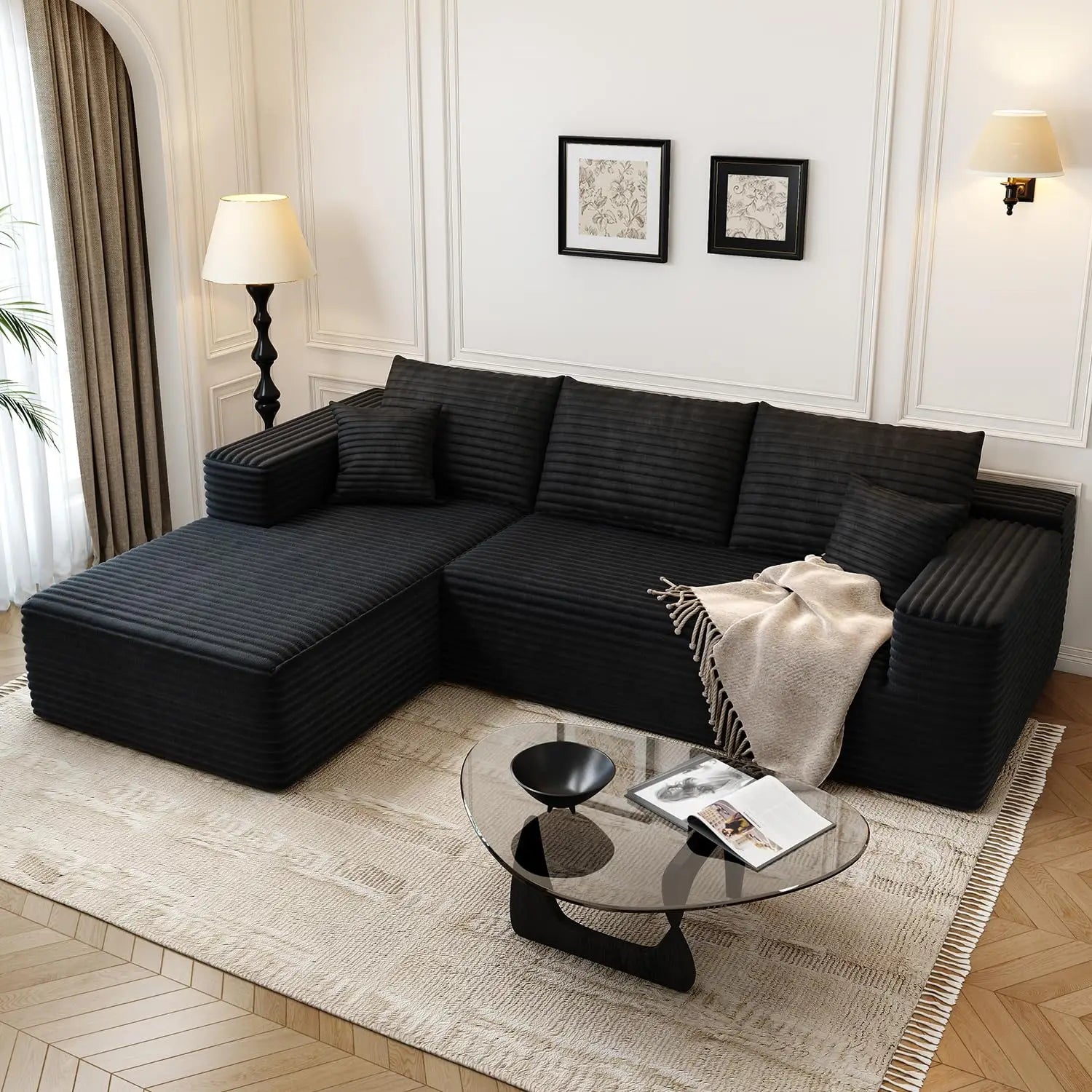 China Supplier 107 Inch Modular Cloud Sofa Sectional L Shape Modern Furniture Export