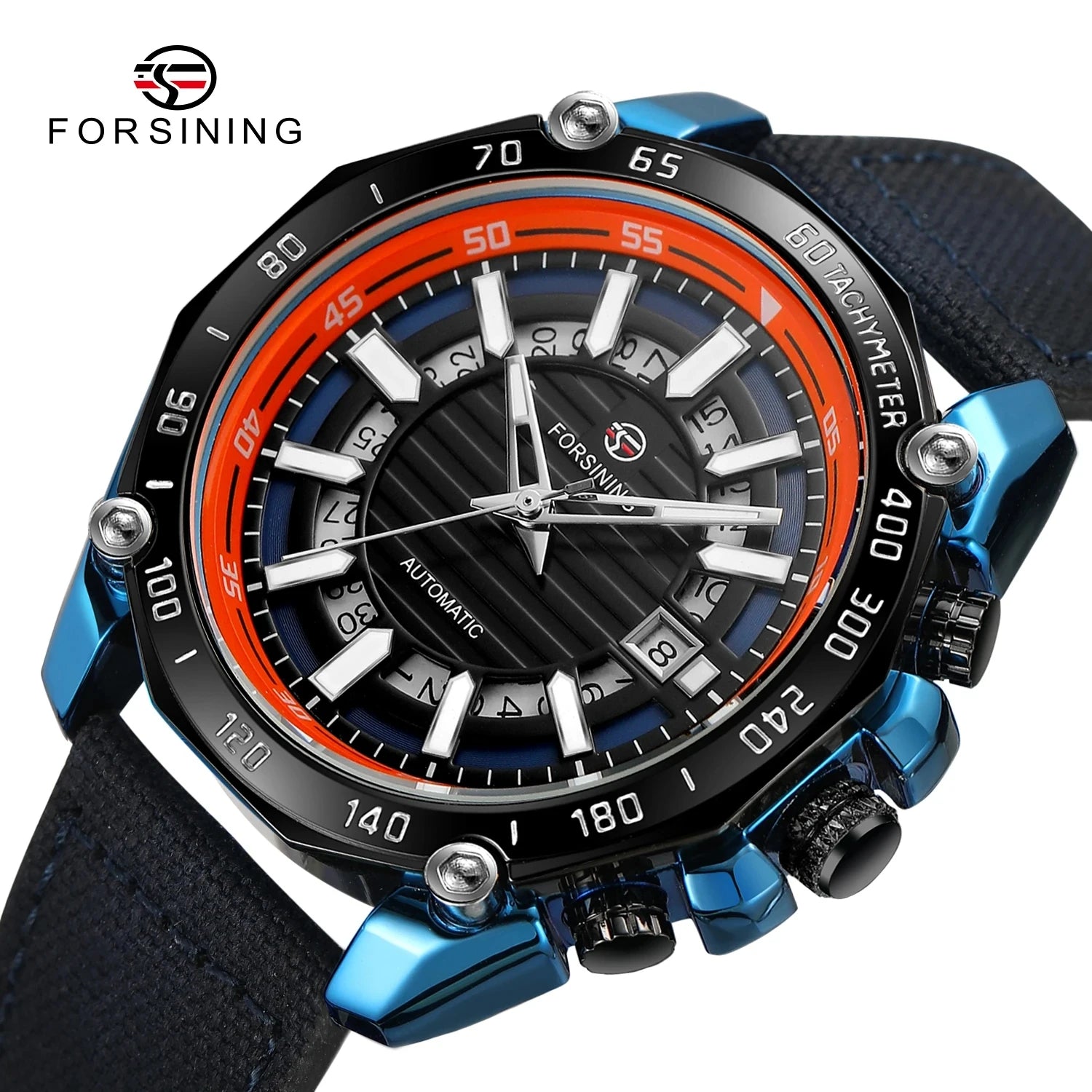 FORSINING New Automatic Mechanical Watch for Men Stainless Steel Waterproof Skeleton Watches Business Luxury Gold Wristwatches