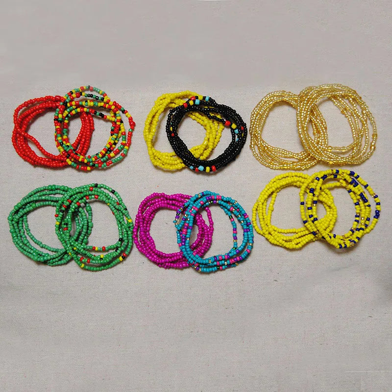 Acrylic Waist Bead Set Two-Piece — Multicolor | KIMLUD