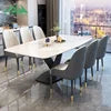 Sintered Stone Dining Table With X-Shaped Legs — Gray | KIMLUD