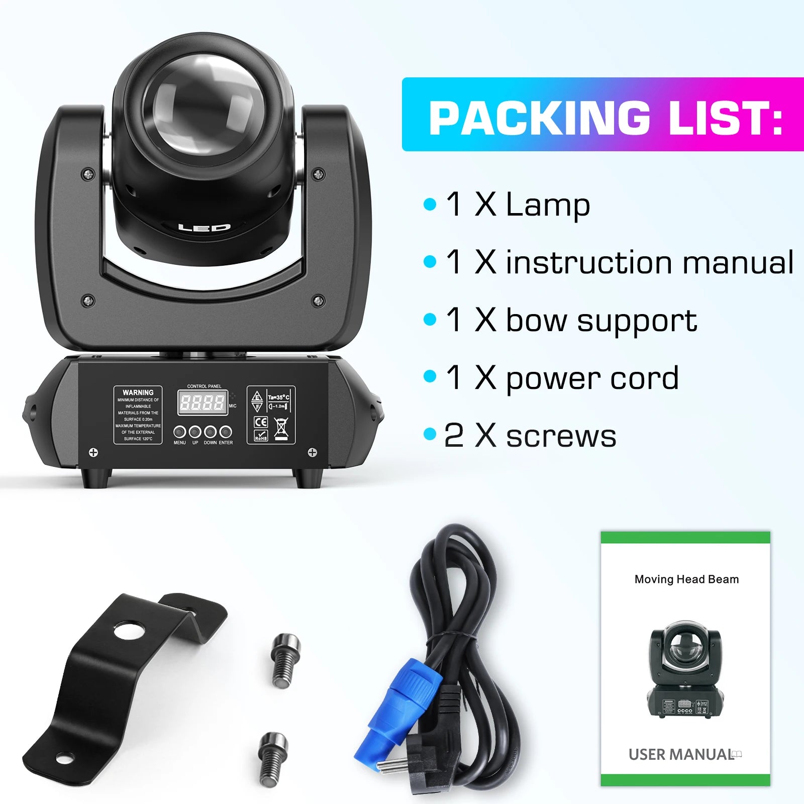 Aluminum Alloy LED Moving Head 100W With 18 Prism Beams — Matte Black | KIMLUD