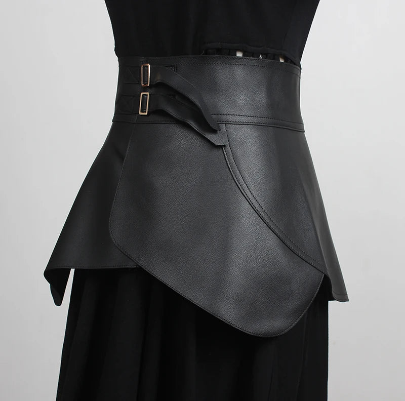 Cummerbund Belt – Wide PU Leather | KIMLUD