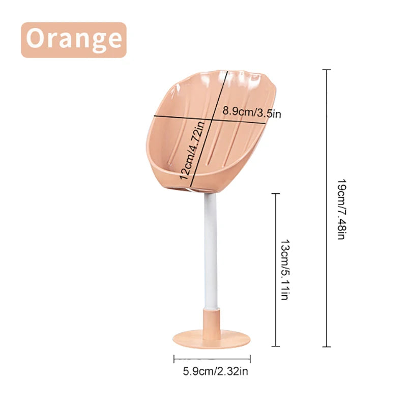 Leaf-Shaped Clear Plastic Soap Dish With Drain — Clear | KIMLUD