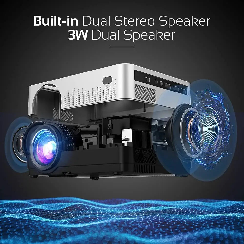 DBPOWER WiFi Projector with Carry Case 8500L Full HD 1080p Video Supports IOS/Android Sync Screen 5000 Lumens Updated Version