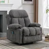 Metal Frame Recliner With Heated Massage USB Port — Gray | KIMLUD
