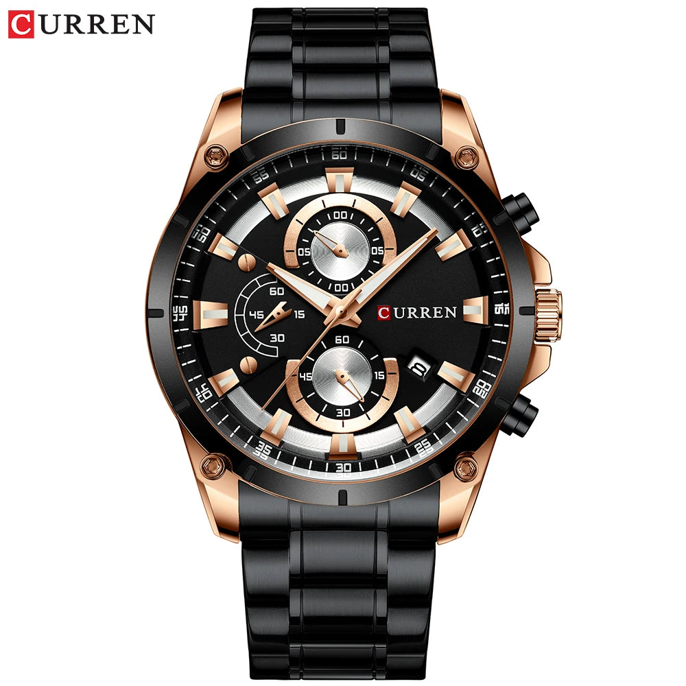 CURREN Mens Watches Fashion Top Brand Luxury Business Automatic Date Watch Men Casual Waterproof Watch Relogio Masculino+Box