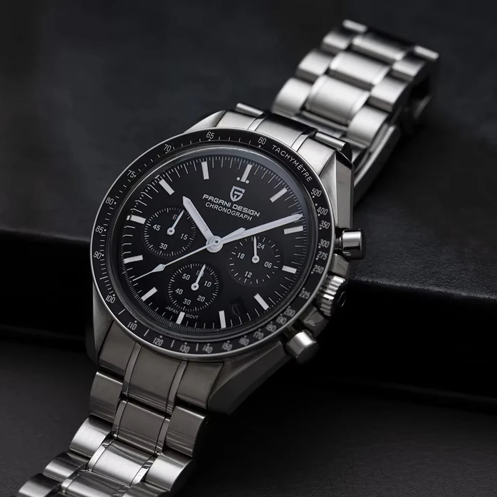 New Version PAGANI DESIGN 1701 Luxury Men Quartz Chronograph Wrist Watches VK63 Movement Stainless Steel Sport Waterproof Clock