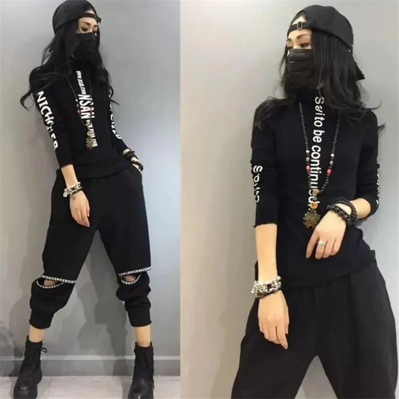 Turtleneck T-Shirt – Elastic Inner – Broadcloth – White | KIMLUD