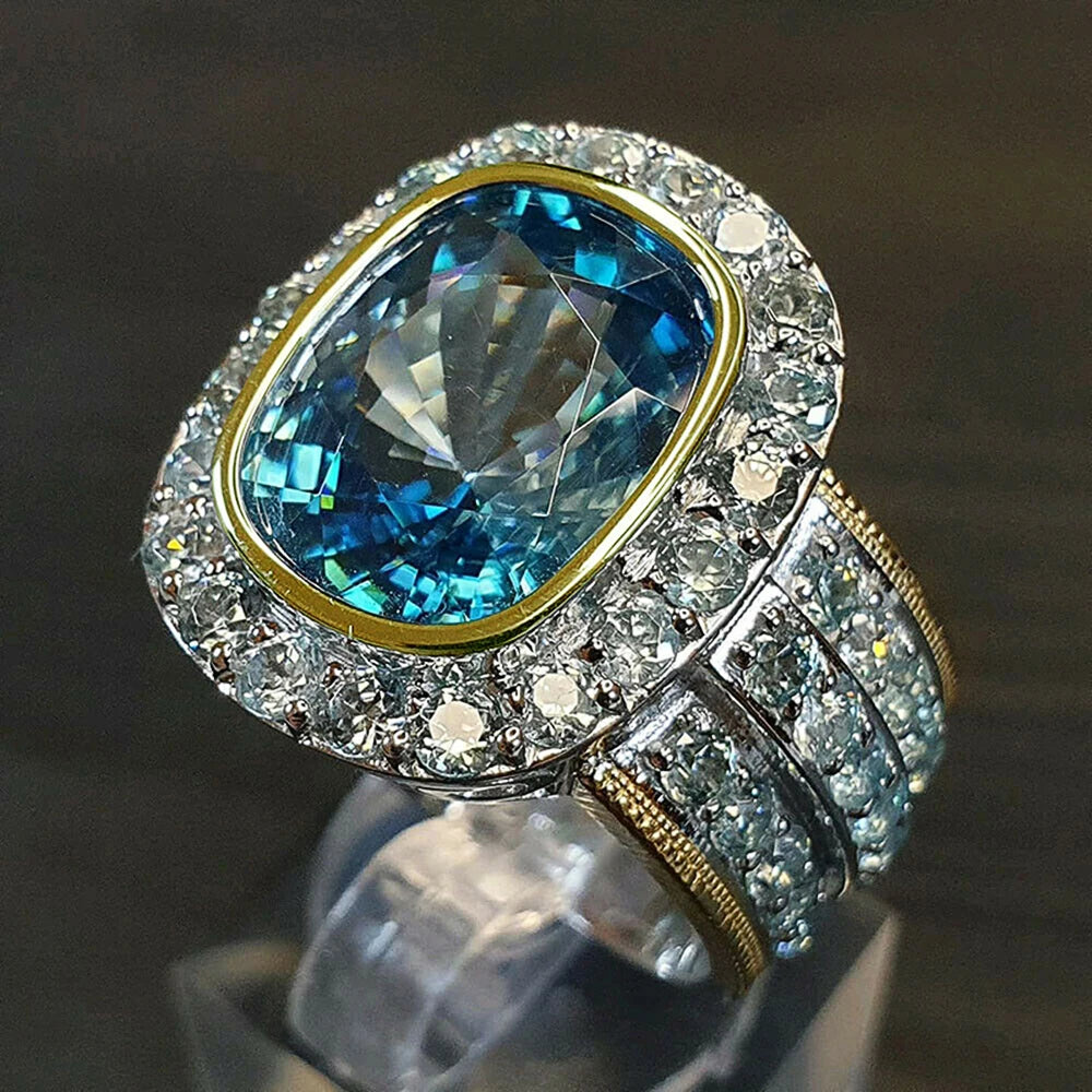 Oval Shaped Women Ring - Full Paved CZ - Brass | KIMLUD