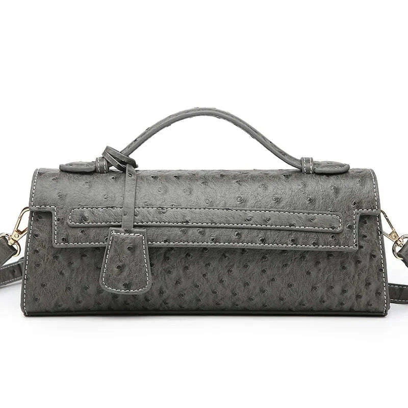 Classic Elegant Ostrich Women Clutch Bag Python Handbags Ladies Tote Bag Fashion  Tote Purse Female Messenger Shoulder Bag