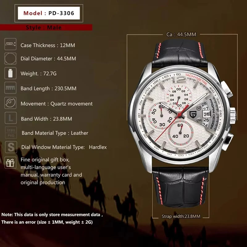 Elegant Leather Quartz Wristwatch — Black | KIMLUD