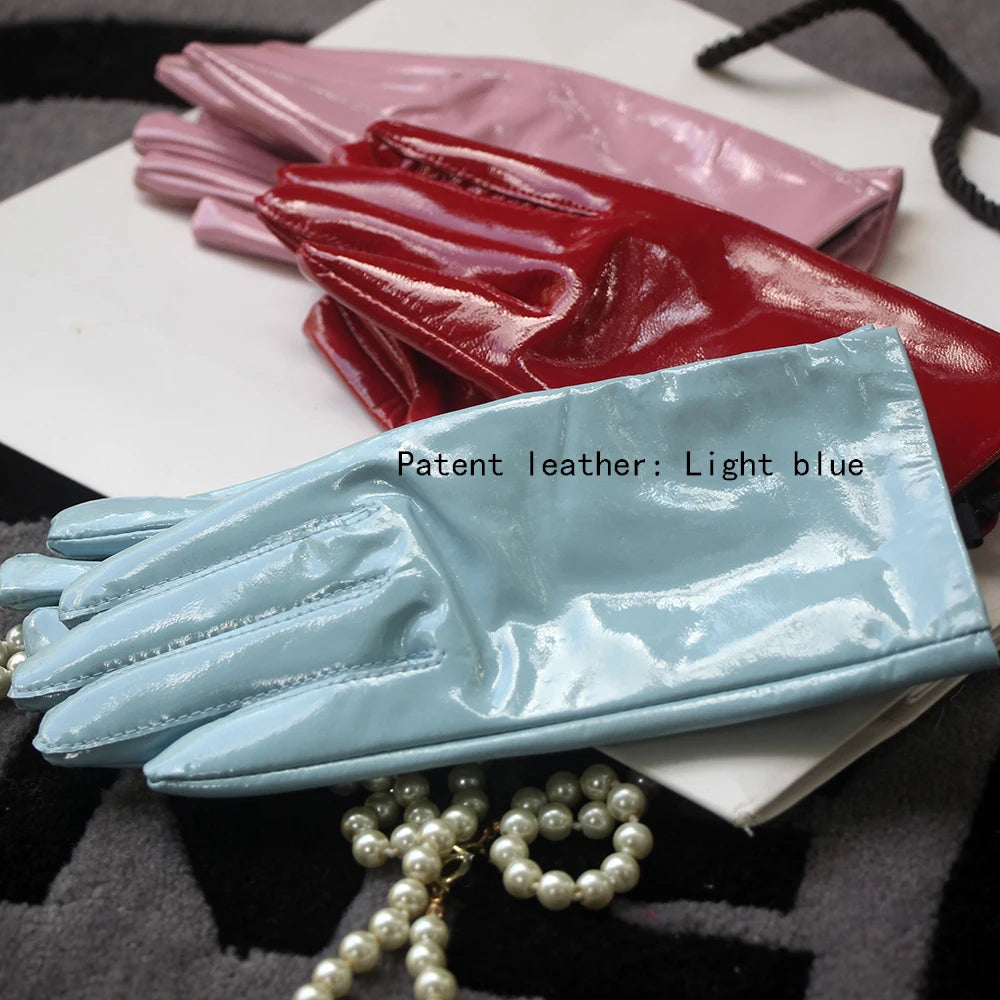 Leather Gloves Genuine Lambskin Short Black | KIMLUD