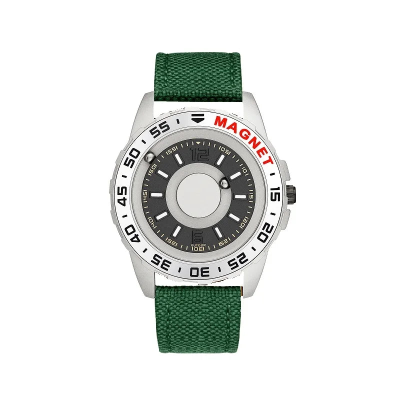 NEW EUTOUR Watch Men Innovative Magnet Ball Show Quartz Men Watch Genuine Leather Canvas Steel Strap Watches Relogio Masculino