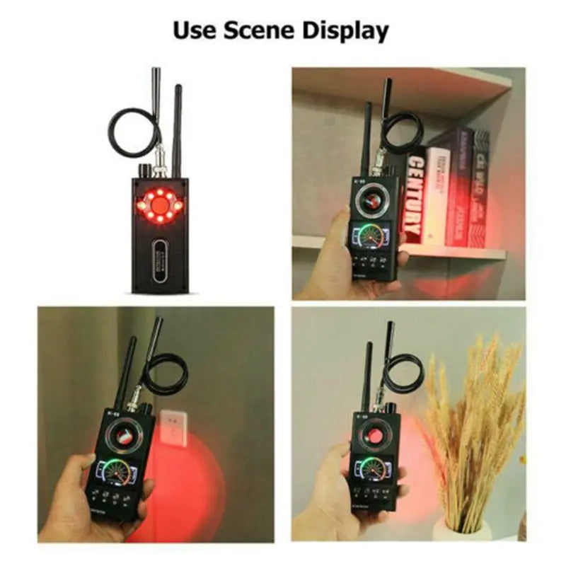 Sleek Aluminum Anti-Spy Camera Detector RF Finder — Black | KIMLUD